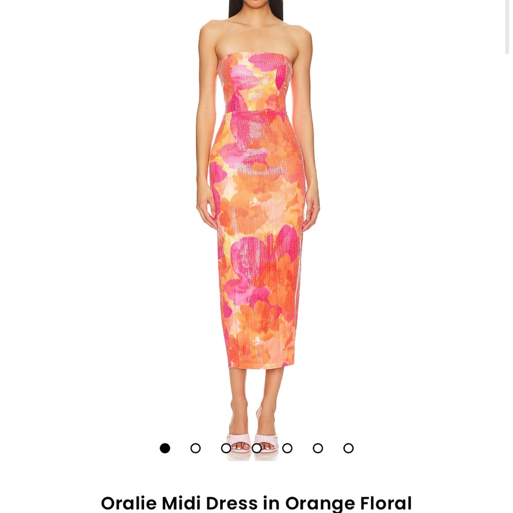 Oralie Midi Dress in Orange Floral